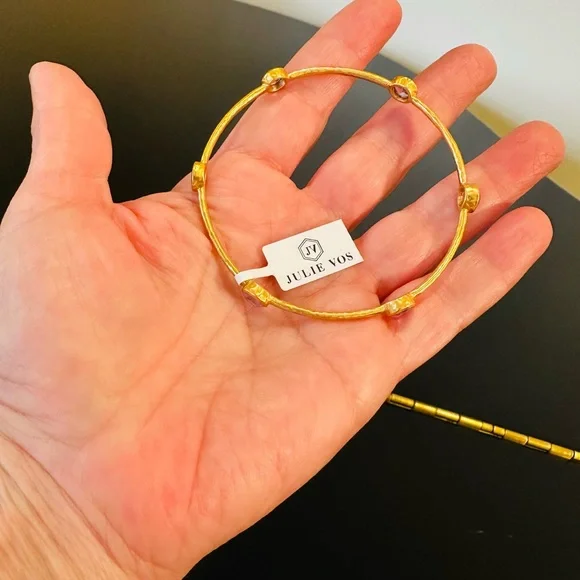 JULIE VOS AUTHENTIC RARE LUXURY MINIMALIST RETRO SUMMER SPRING AMETHYST BANGLE - Picture 13 of 17
